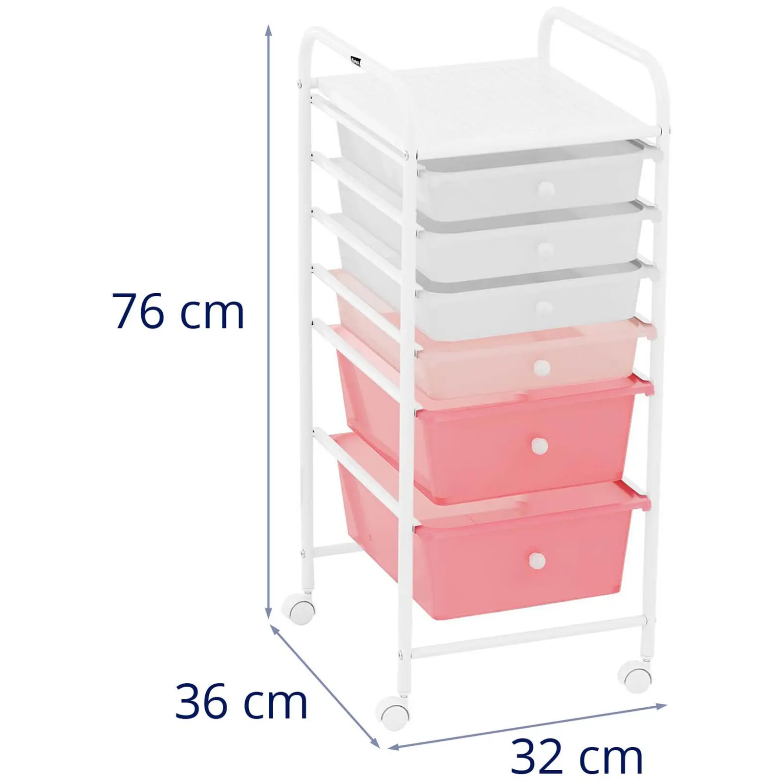 Pomocnik kosmetyczny - 6 szuflad - różowo-biały
