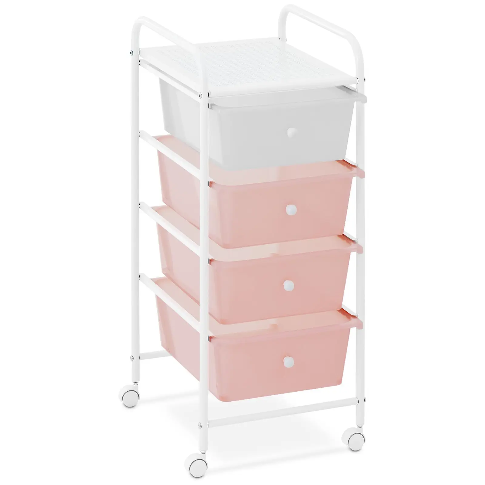 Pomocnik kosmetyczny - 4 szuflady - różowo-biały