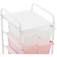 Kosmetický vozík - 4 zásuvky - růžová/bílá