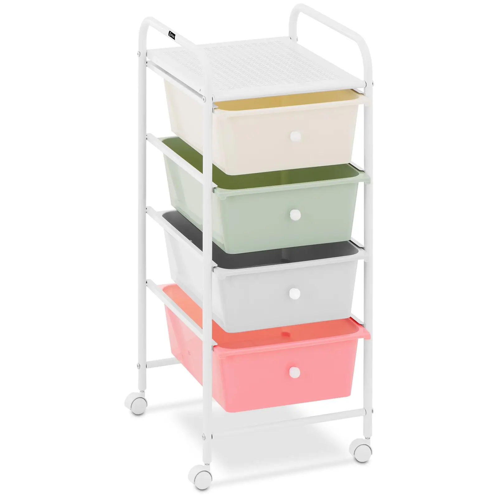 Salon Trolley - 4 drawers - green/grey/pink/cream