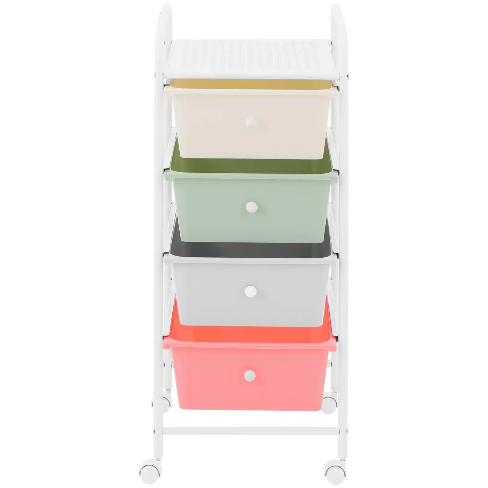 Chariot coiffure - 4 tiroirs - vert/gris/rose/crème (Nombre de tiroirs: 4 Pc)