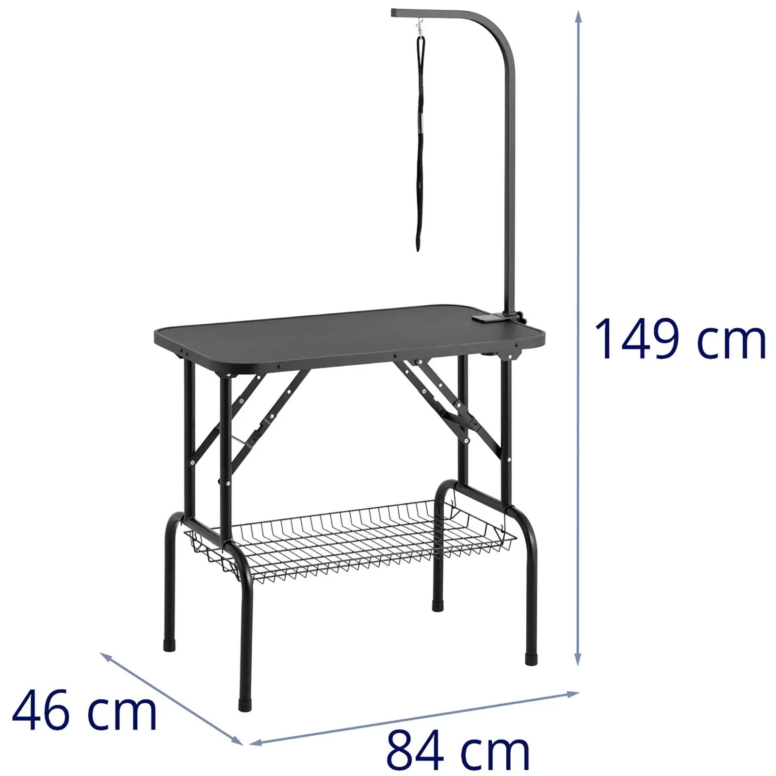 Hundestellbord - 805 x 460 mm - 70 kg - 1 løkke - hylle