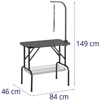 Šunų priežiūros stalas – 805 x 460 mm – 70 kg – 1 kilpa – lentyna