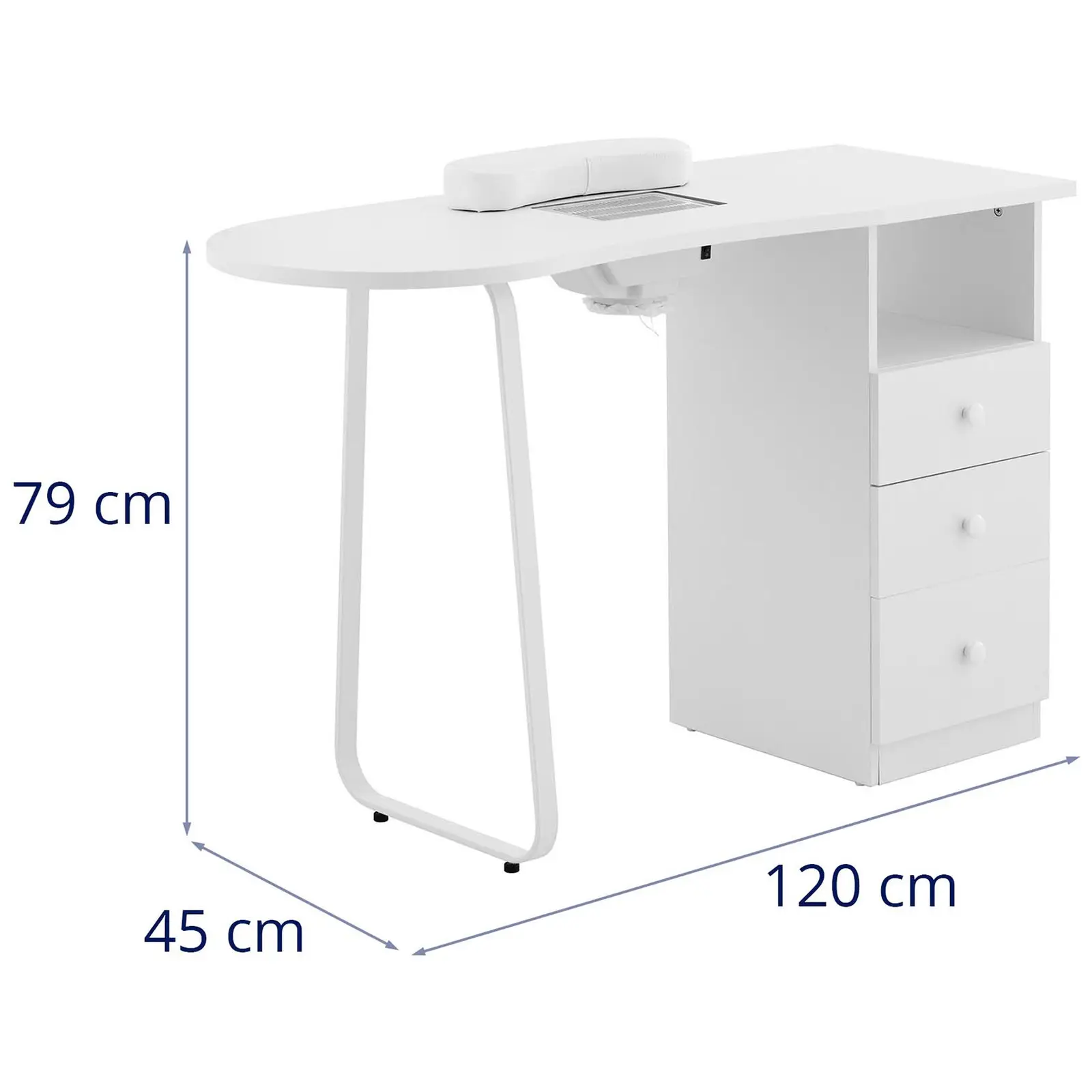 Nagelbord - 3 lådor - Utsug