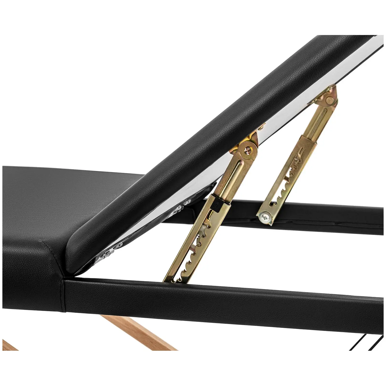 B-varer Sammenleggbart massasjebord - ekstra bredt (70 cm) - skråstilt fotstøtte - bøketre - svart
