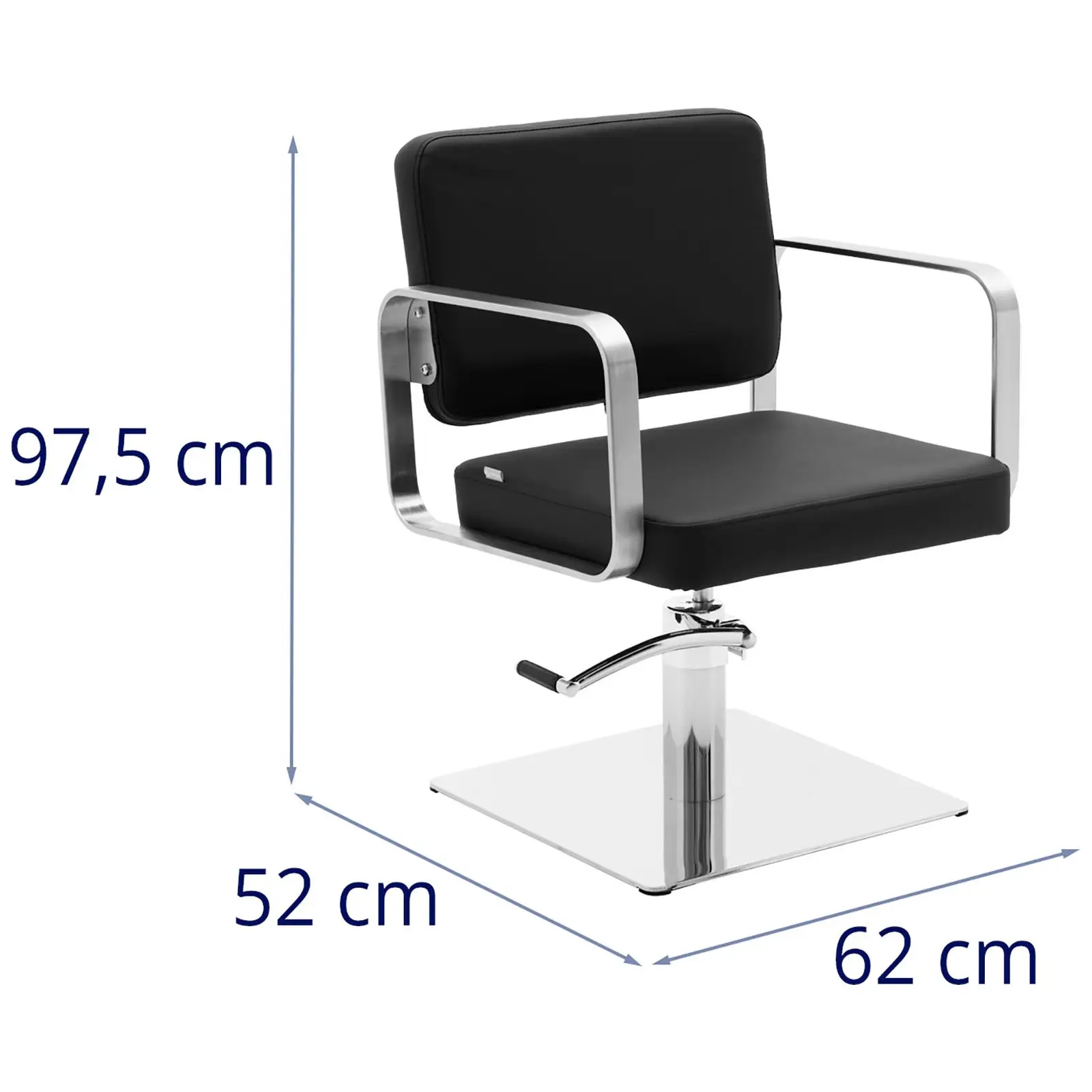 B-zboží Kadeřnické křeslo Plymouth Black - 460–610 mm - 150 kg - černé (Materiál: Ušlechtilá ocel)