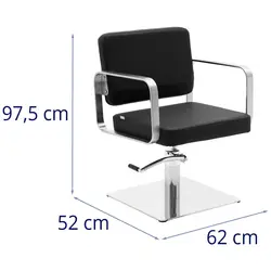 Kappersstoel - 460 - 610 mm - 150 kg - Zwart