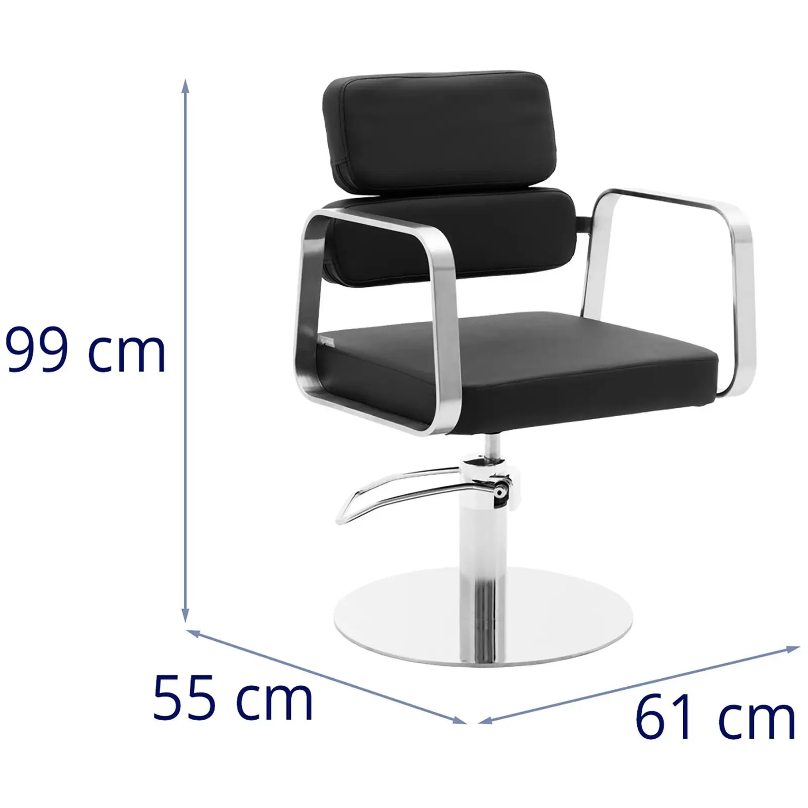 Cadeira de cabeleireiro Truro Preto - 460-610 mm - 150 kg - preto