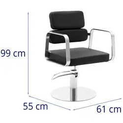 Fotel fryzjerski Truro czarny - 460-610 mm - 150 kg - czarny