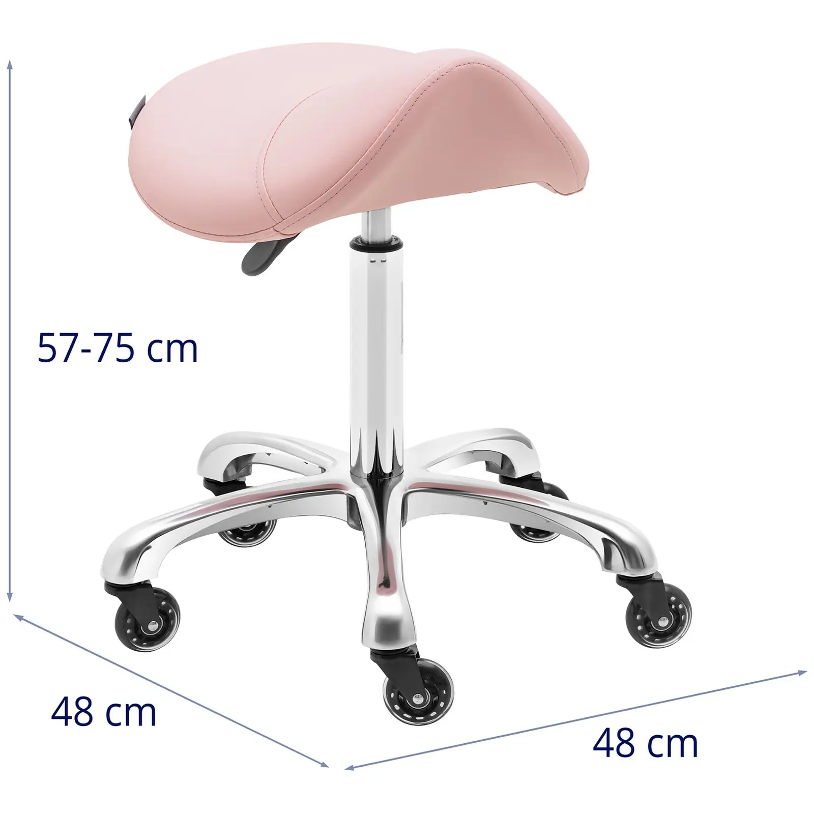 Sgabello a sella - 570 - 750 mm - 150 kg - Rosa cipria