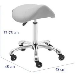 Cadeira de selim - 570-750 mm - 150 kg - cinzento claro