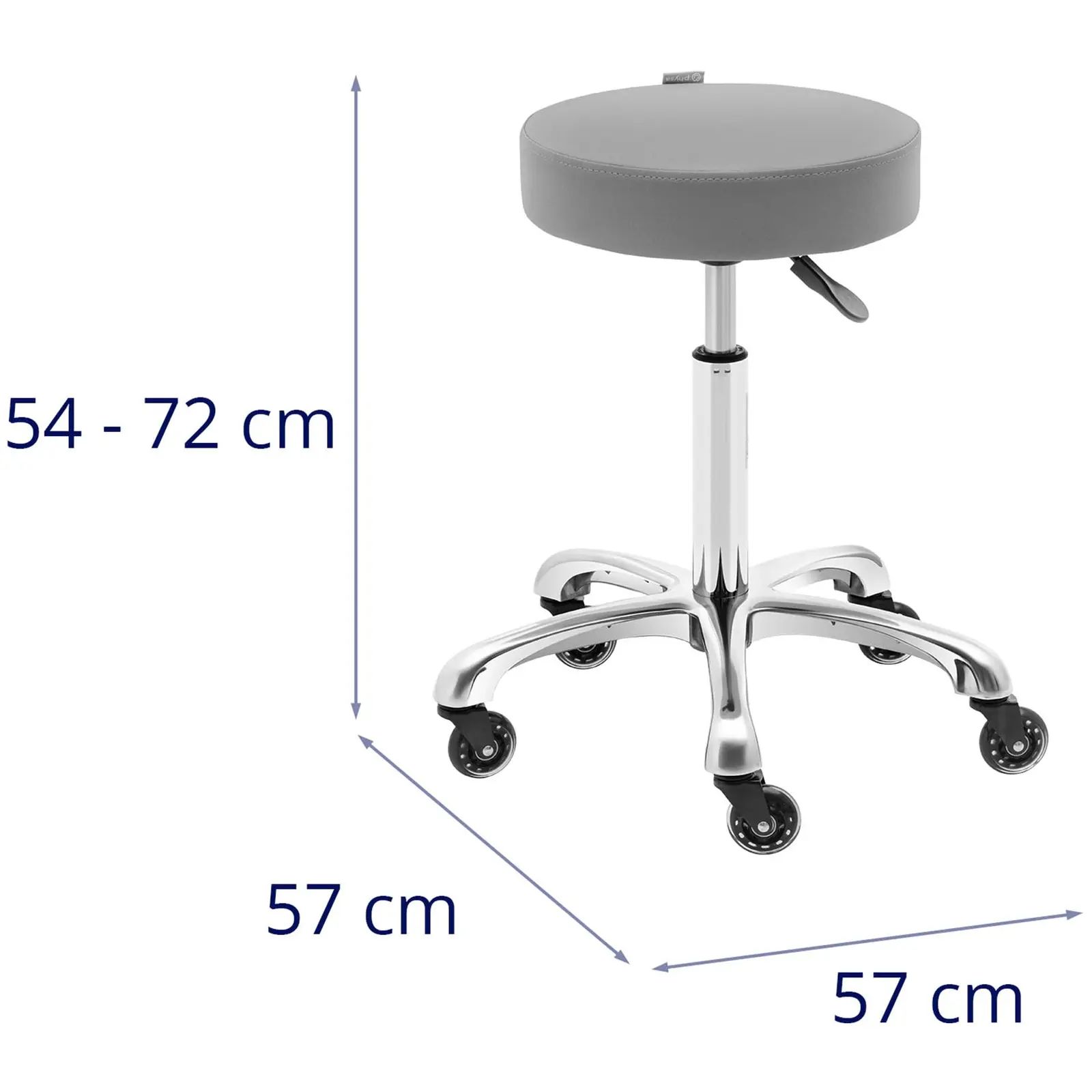 Tabouret de coiffure - 540 - 720 mm - 150 kg - Gris foncé