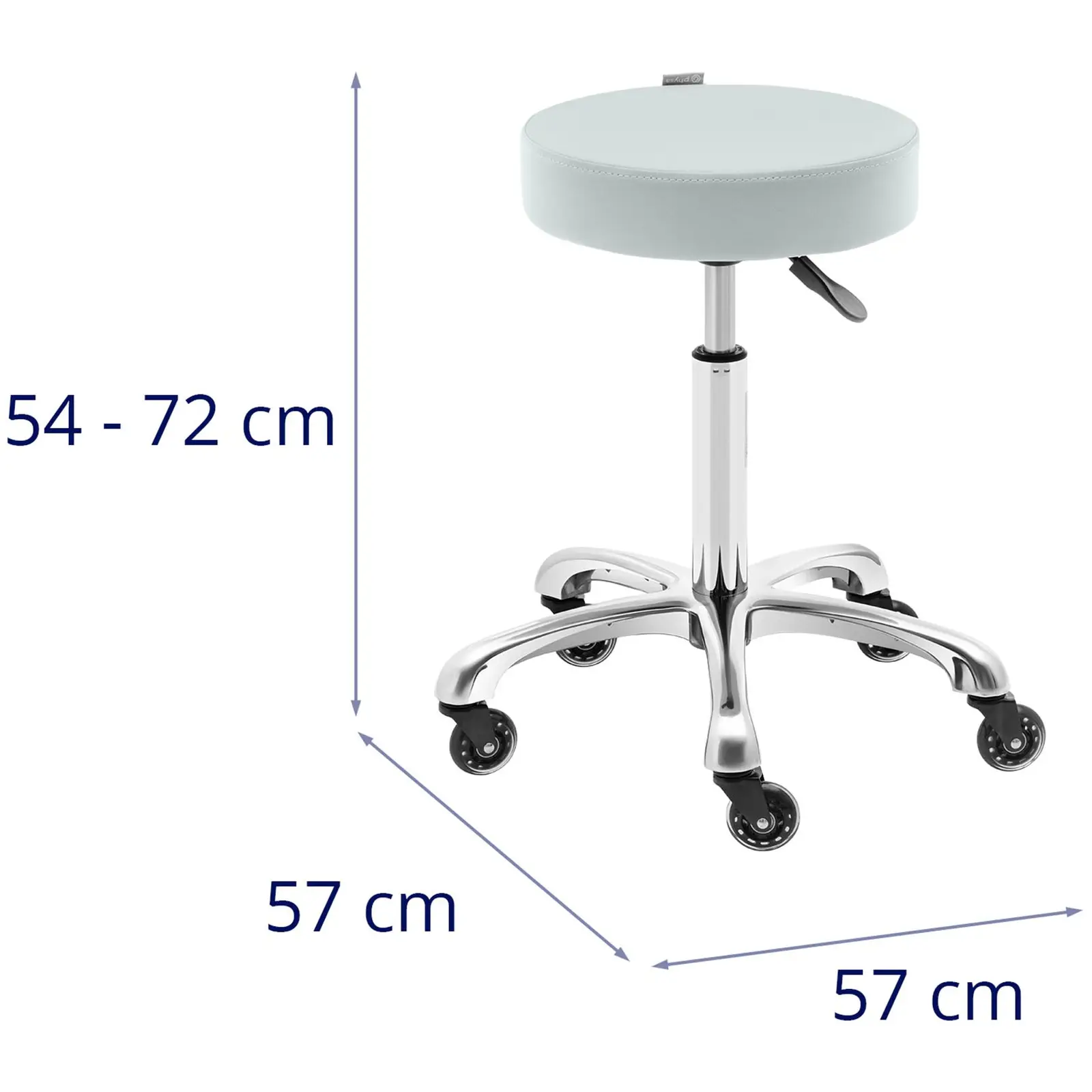 Otočná židle na kolečkách - 540–720 mm - 150 kg - pistáciová (Maximální zatížení: 150 kg)