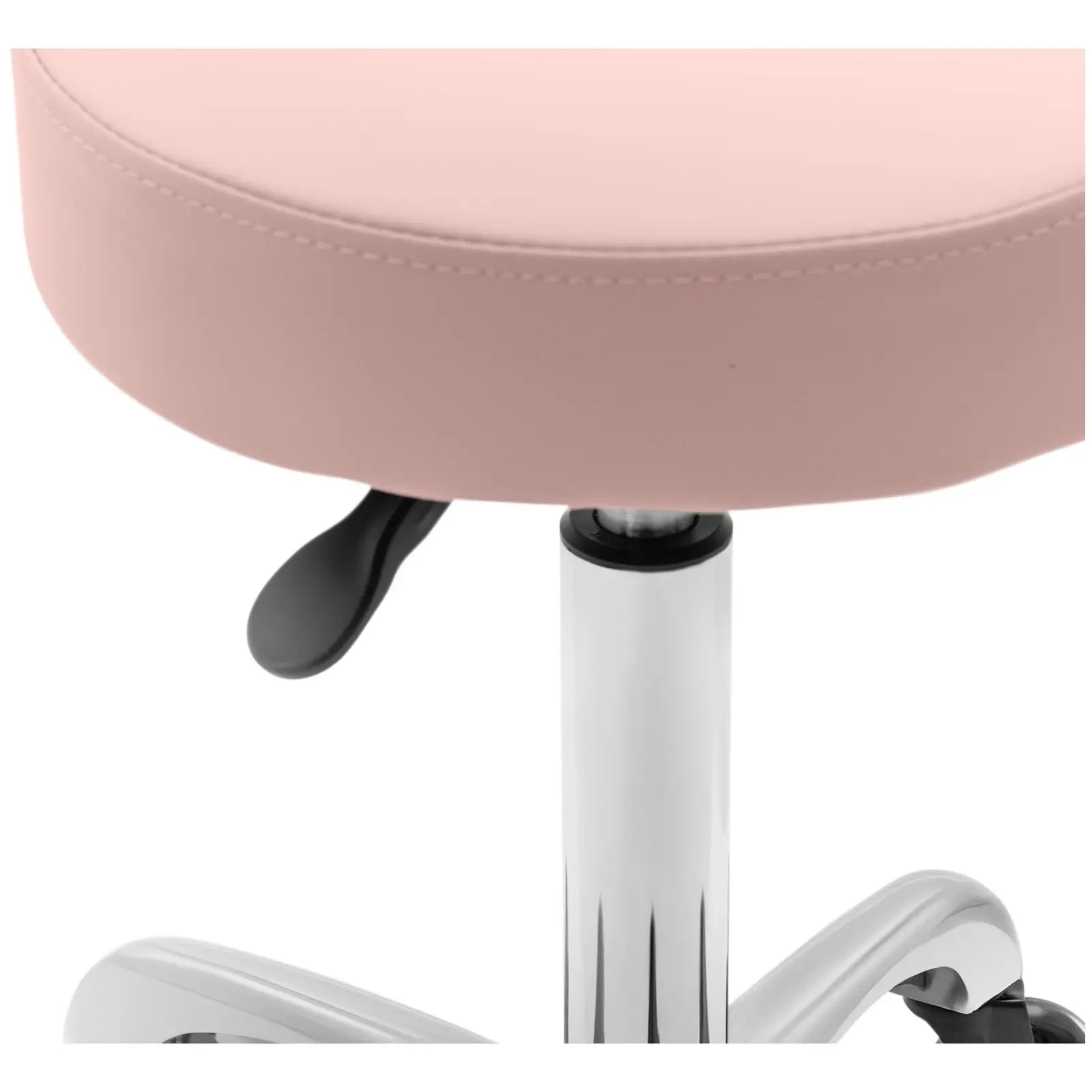 Tabouret de coiffeur à roulettes avec dossier - 540 - 720 mm - Rose pâle