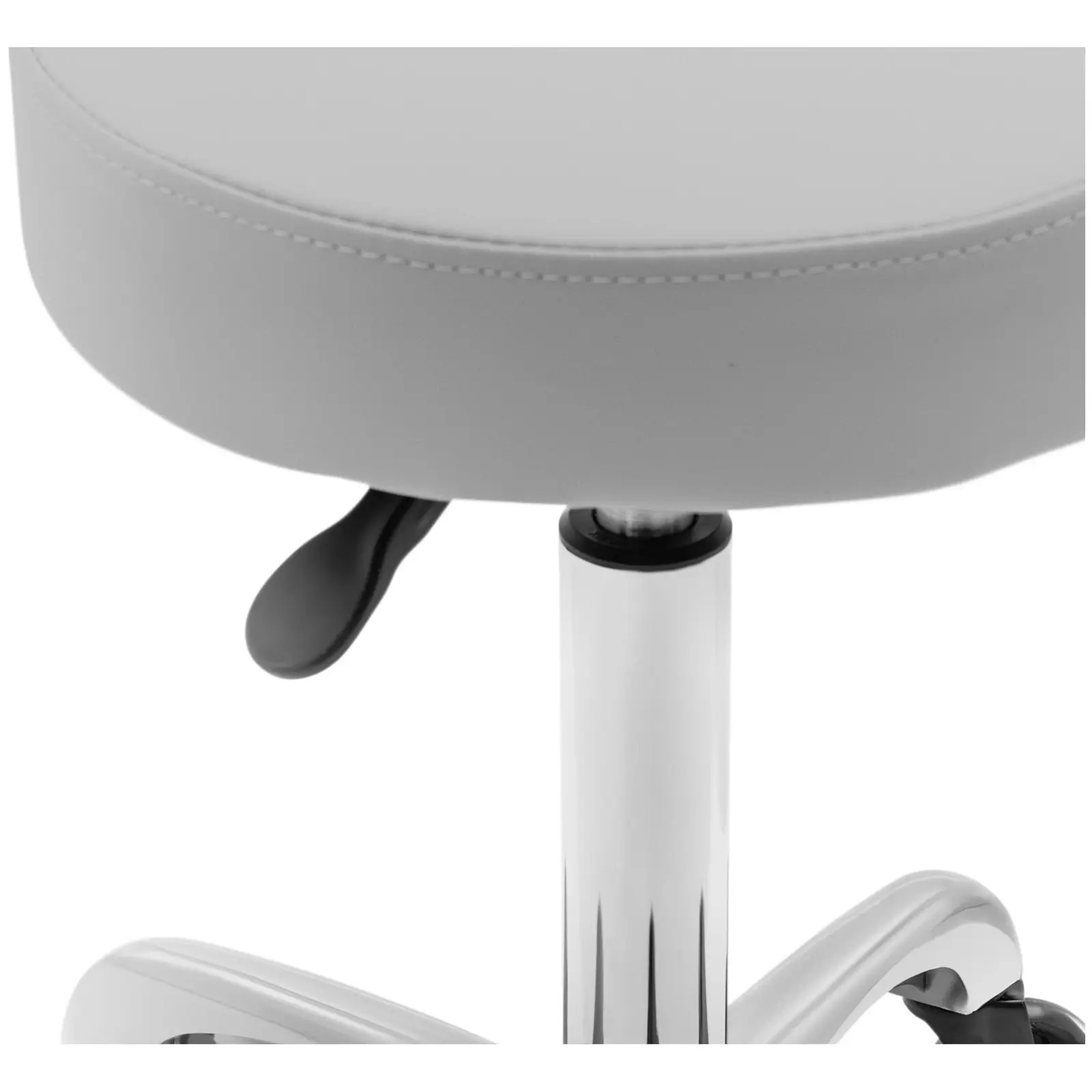 Tabouret de coiffeur à roulettes avec dossier - 540 - 720 mm - Gris pâle