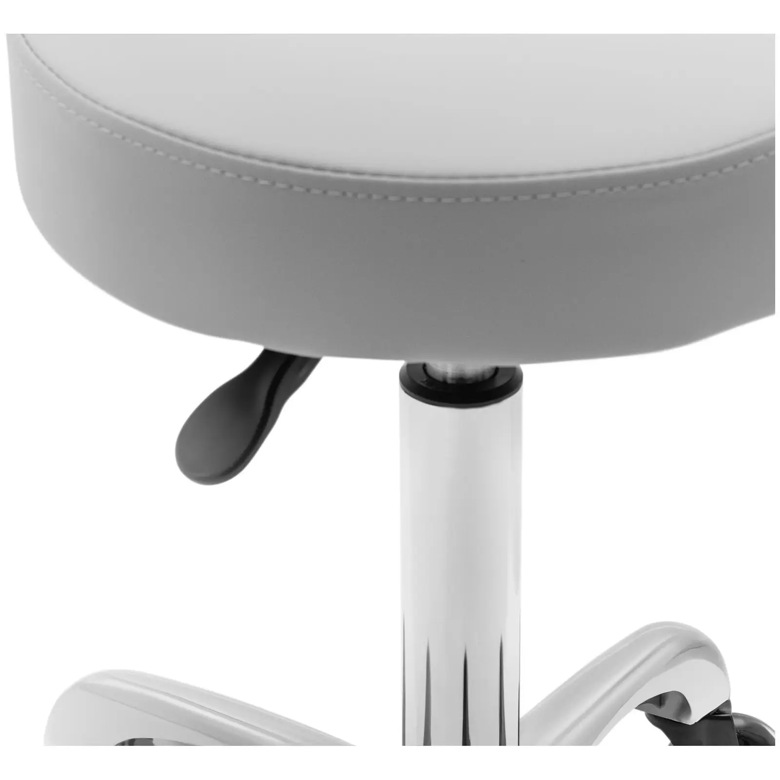 Tabouret de coiffeur à roulettes avec dossier - 540 - 720 mm - Gris foncé