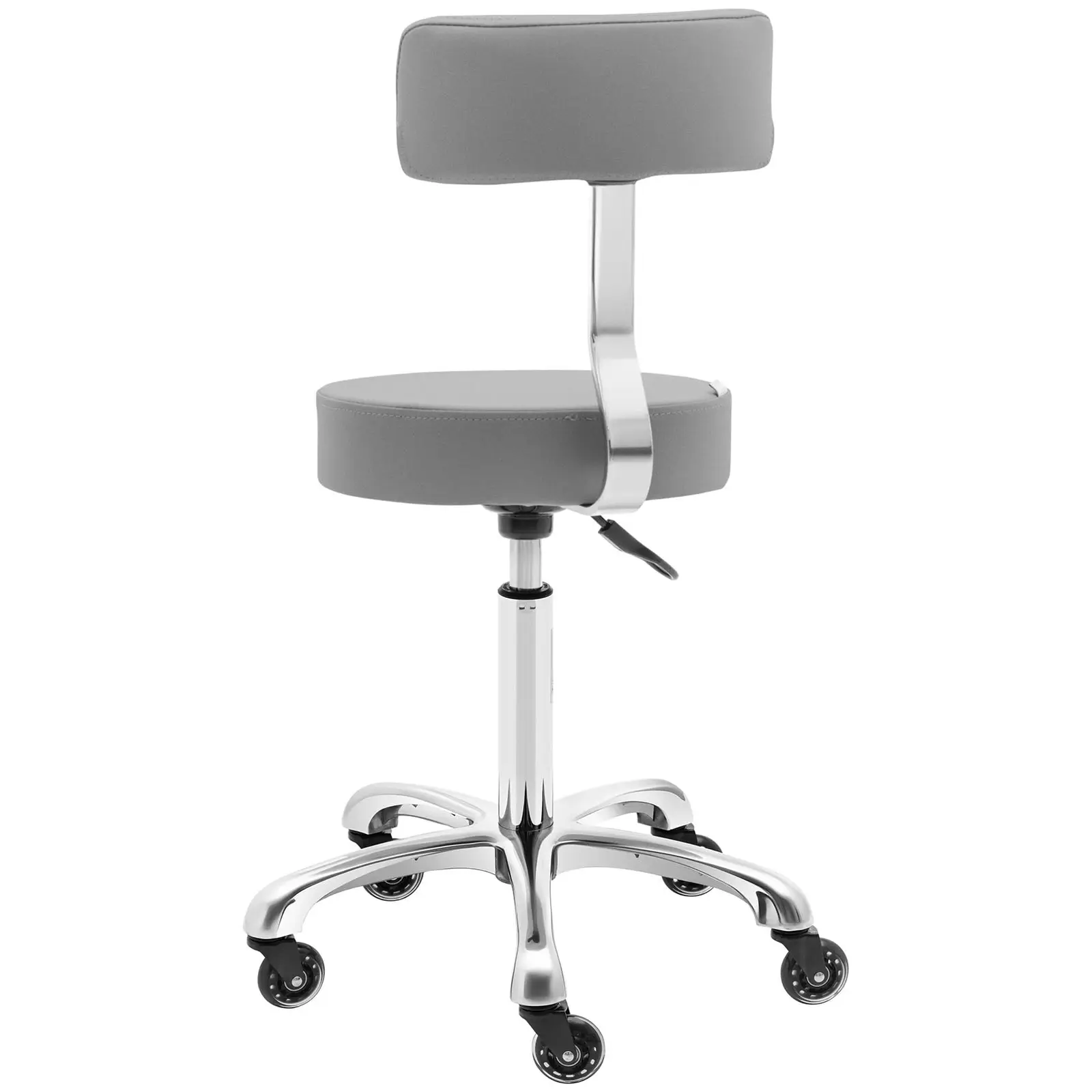 Otočná židle na kolečkách s opěradlem - 540–720 mm - tmavě šedá