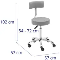 Gurulós szék háttámlával - 540–720 mm - Sötétszürke