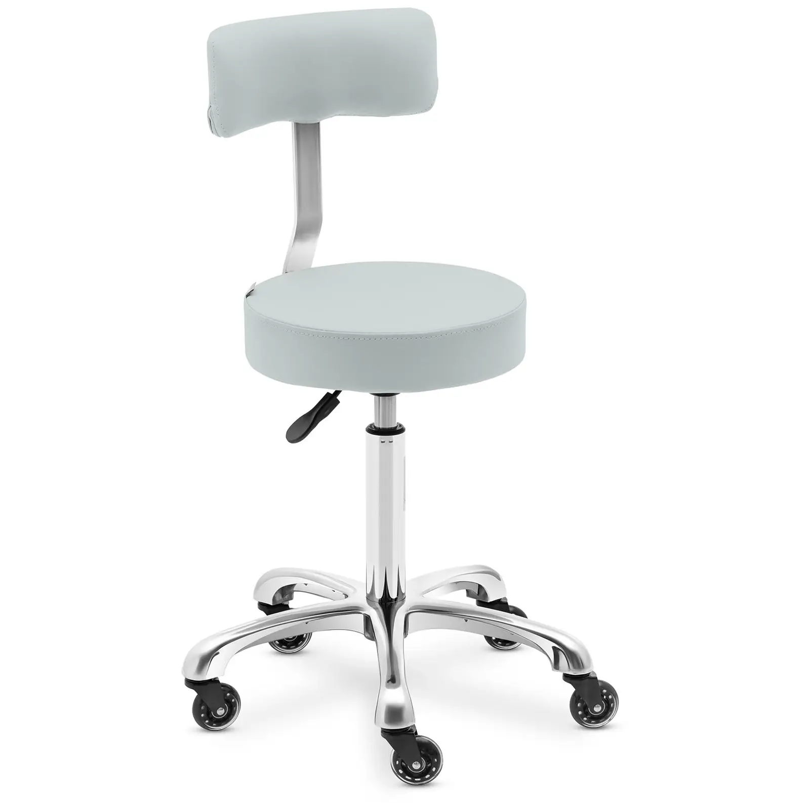 Tabouret de coiffeur à roulettes avec dossier - 540 - 720 mm - Vert pistache