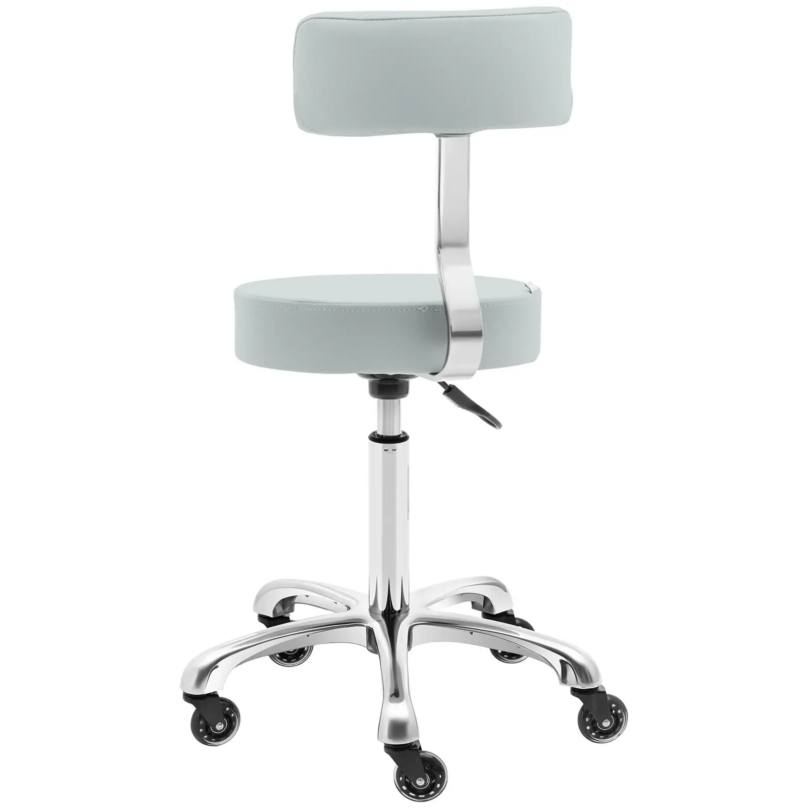 Tabouret de coiffeur à roulettes avec dossier - 540 - 720 mm - Vert pistache