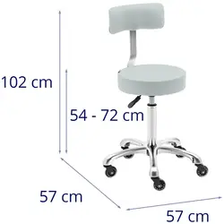Sadelstol med ryggstøtte - 540 - 720 mm - Pistasj