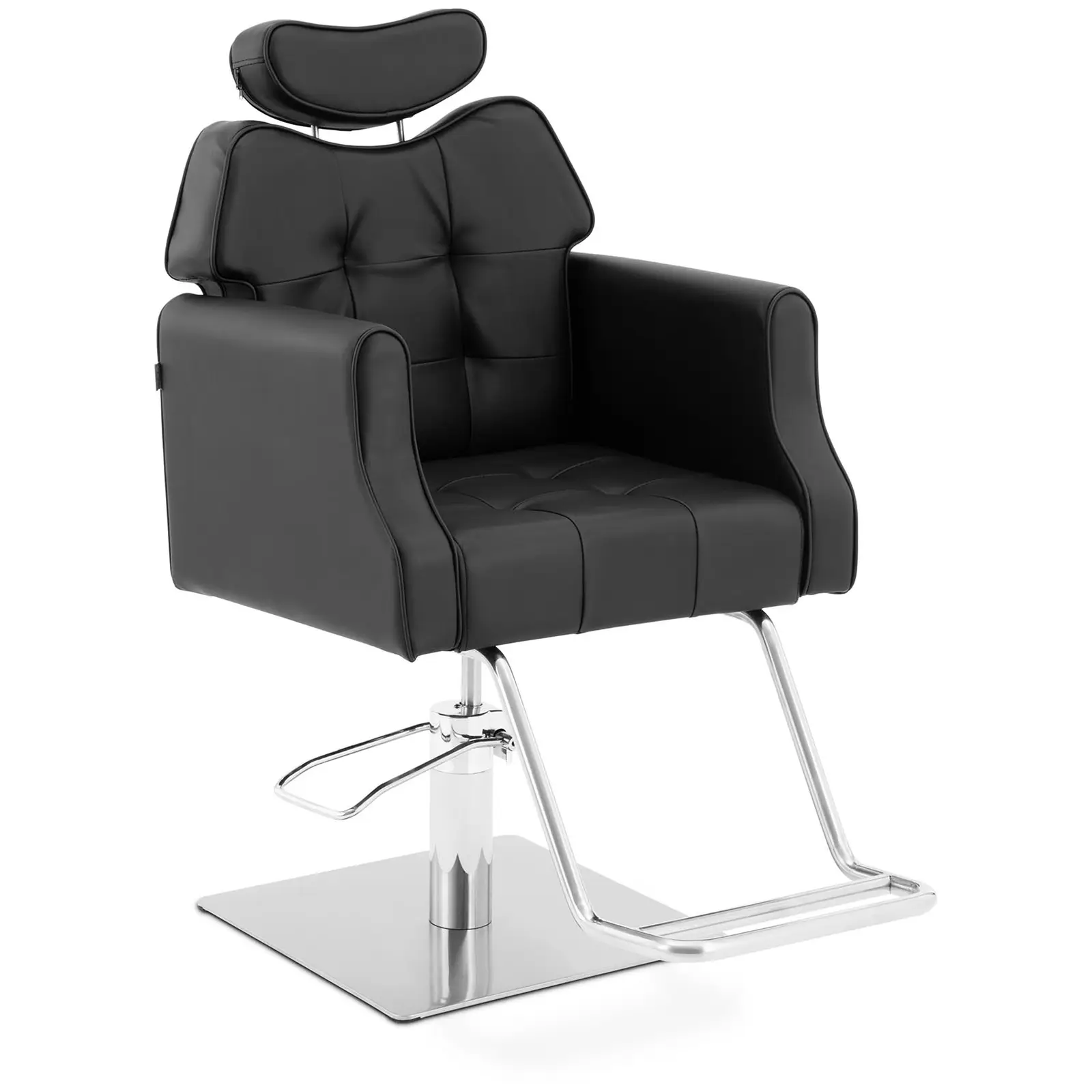 Friseurstuhl mit Fußstütze - 560 - 710 mm - 200 kg - Schwarz, Silbern