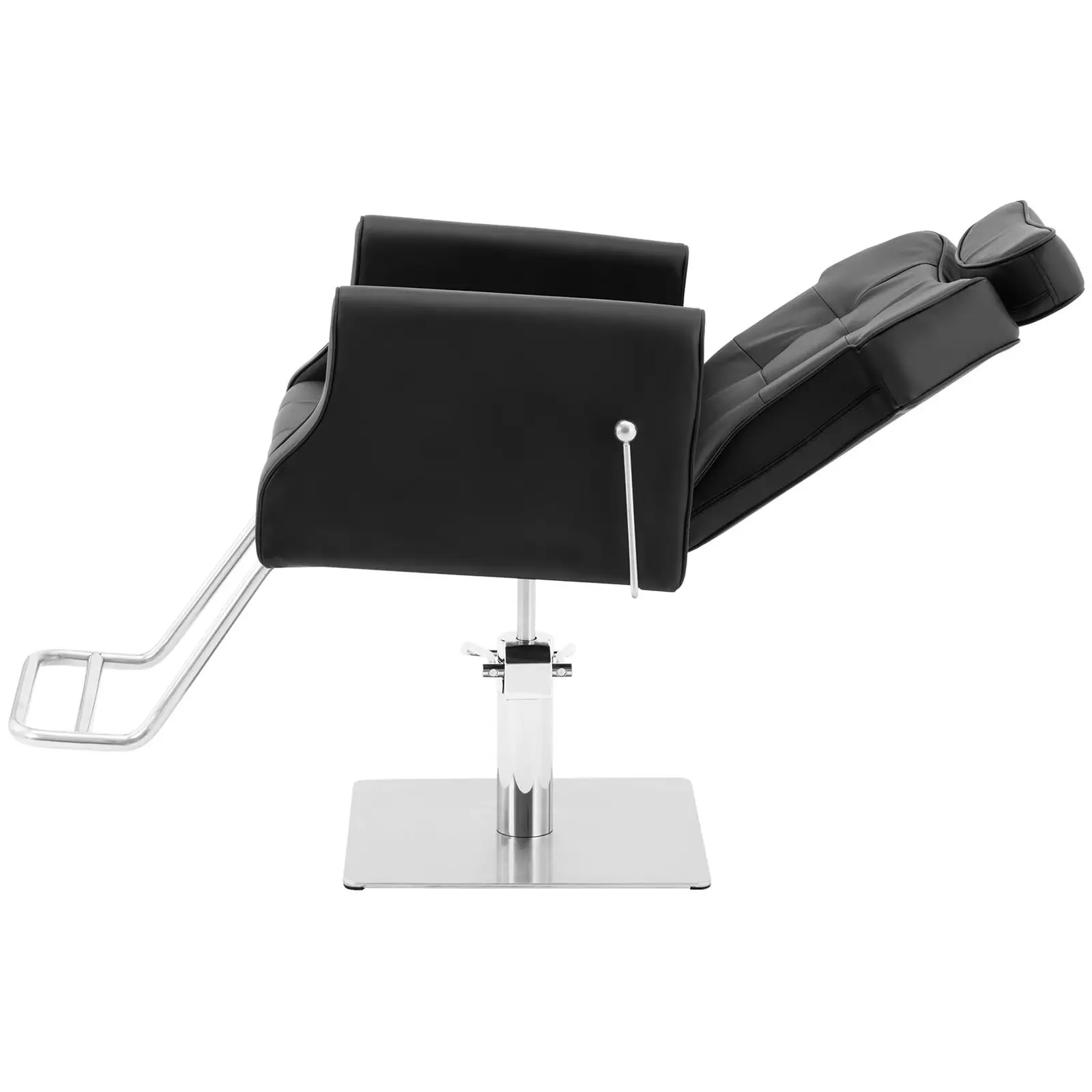 Friseurstuhl mit Fußstütze - 560 - 710 mm - 200 kg - Schwarz, Silbern (Sitzhöhe min.: 51 cm)