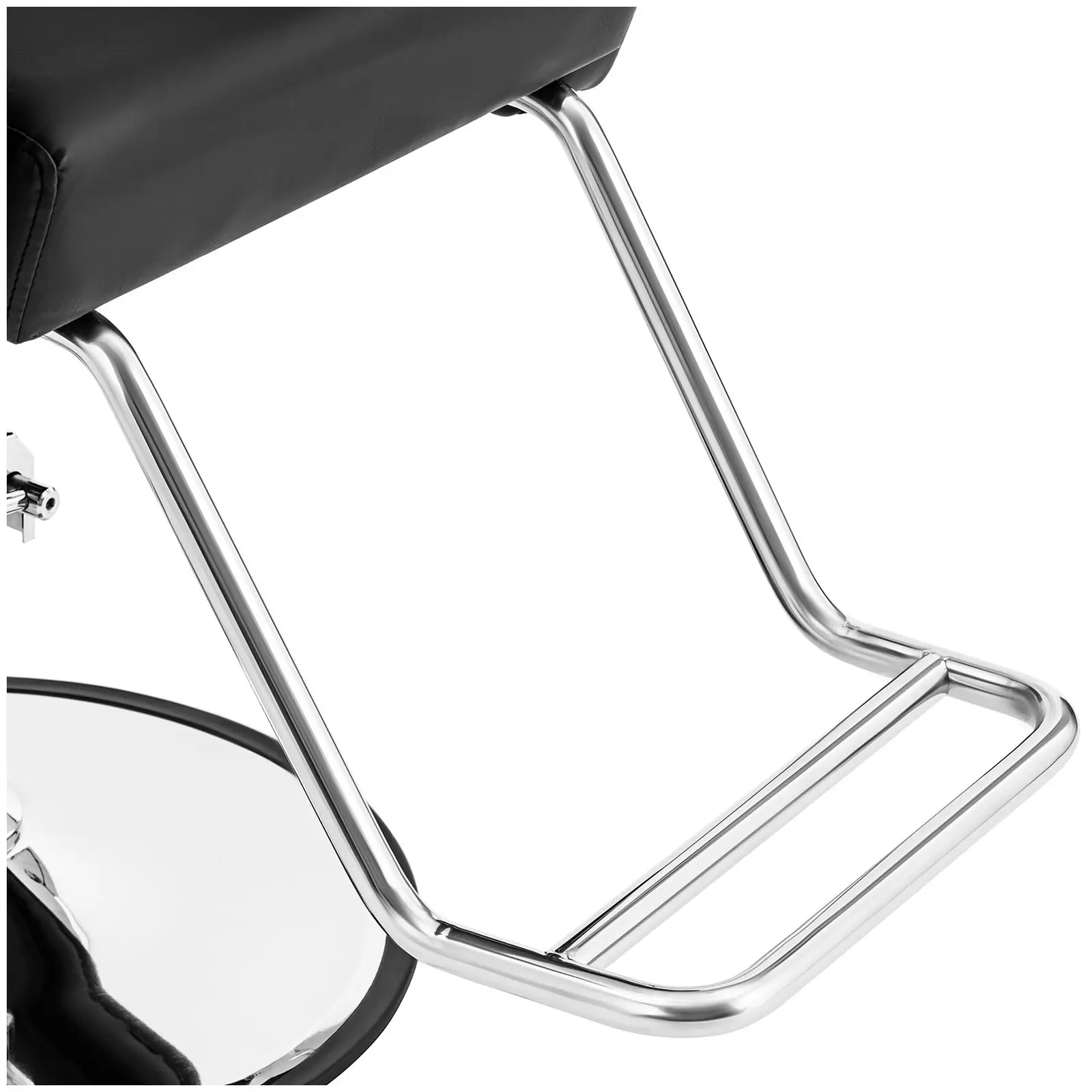 Fauteuil de coiffeur avec repose-pieds - 51 - 71 cm - 200 kg - Noir, Argent (Charge max.: 200 kg)