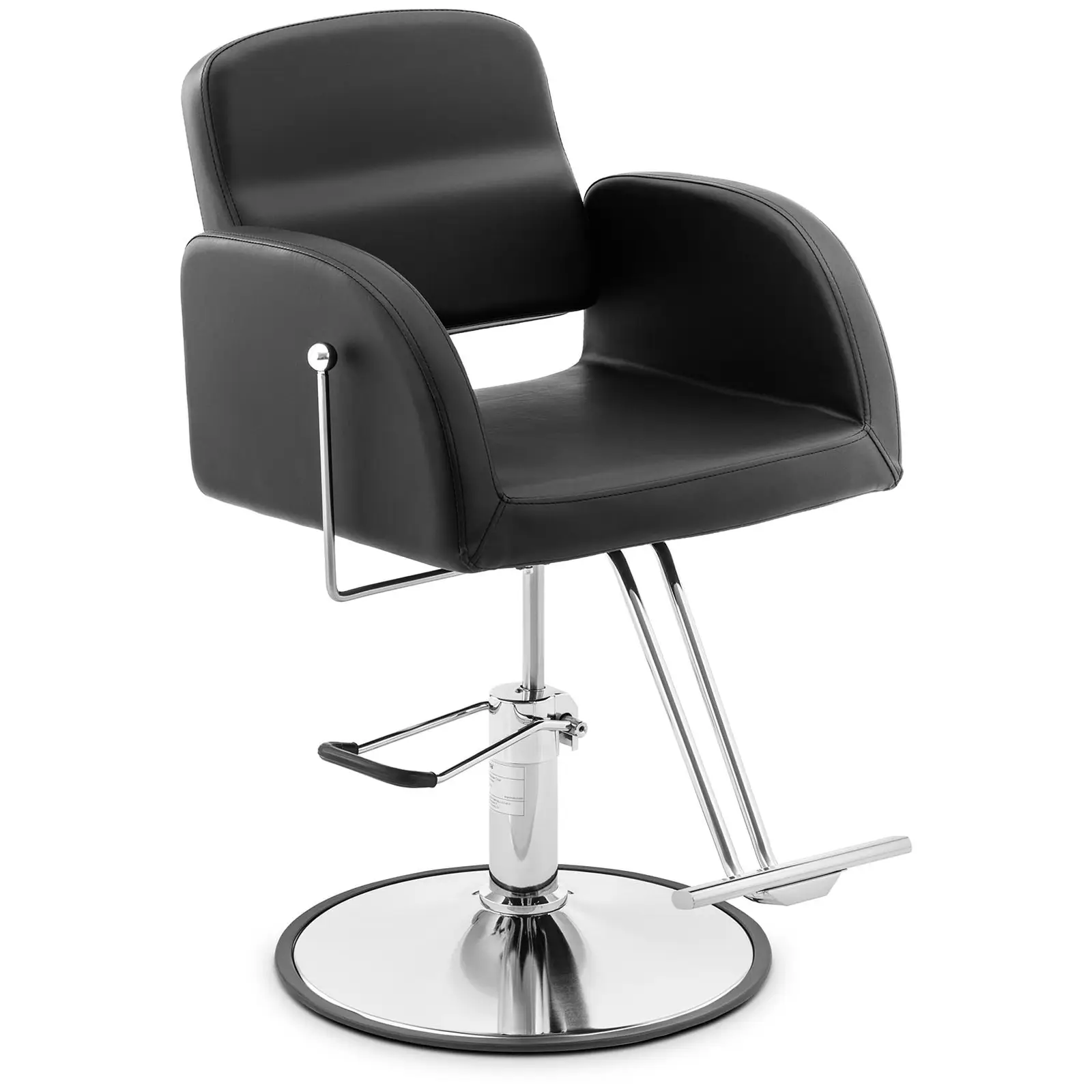 Fauteuil de coiffeur avec repose-pieds - 920 - 1070 mm - 200 kg - Noir, Argent