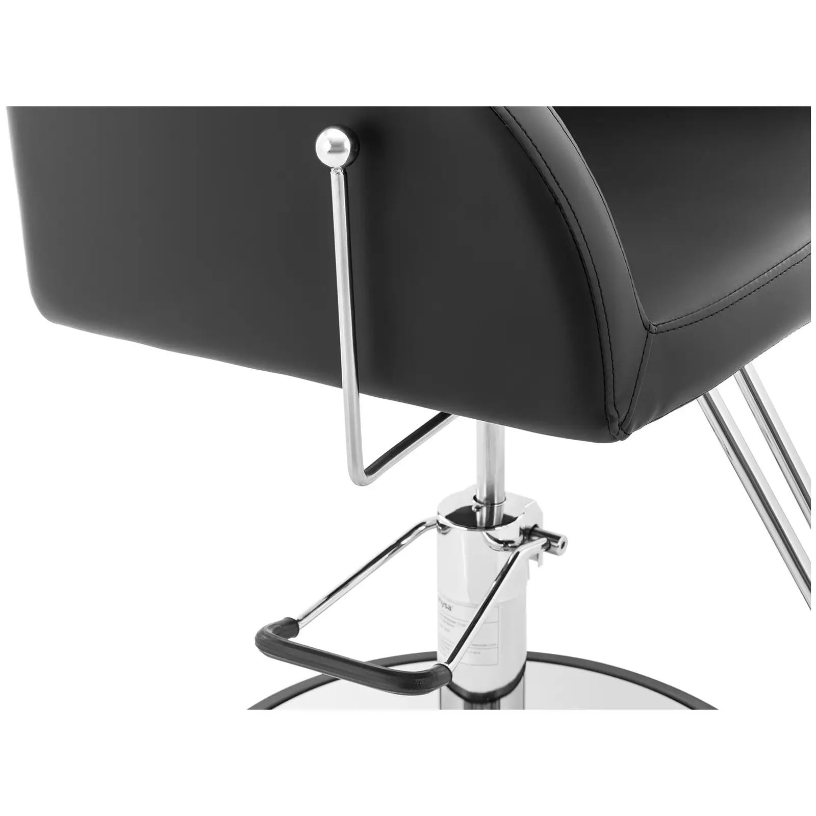 B-Ware Friseurstuhl mit Fußstütze - 48 - 63 cm - 200 kg - Schwarz, Silbern