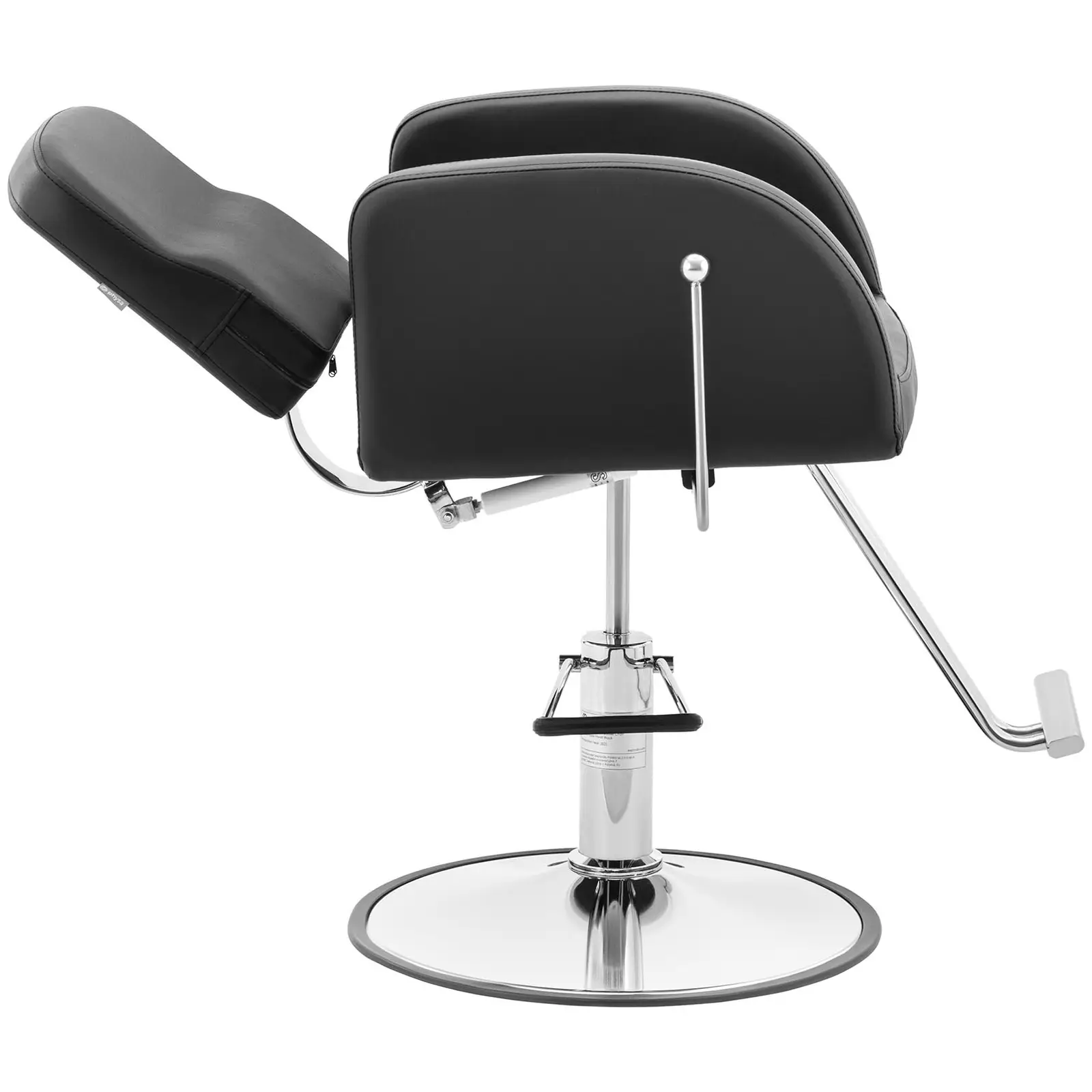 Fauteuil de coiffeur avec repose-pieds - 920 - 1070 mm - 200 kg - Noir, Argent