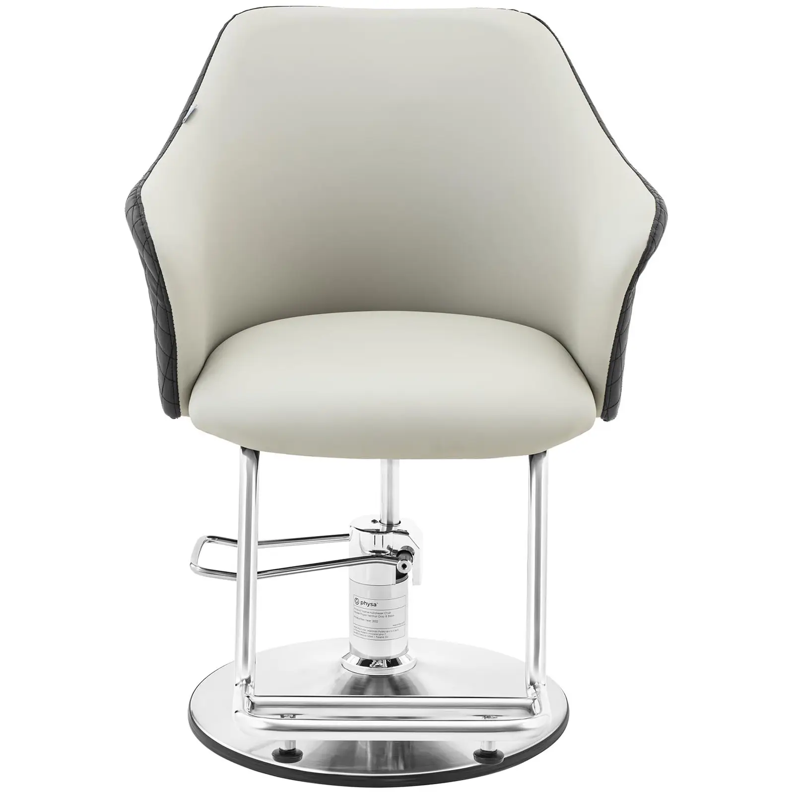 Cadeira de cabeleireiro com apoio para os pés - 890-1040 mm - 200 kg - Preto, Cinza claro, Prata