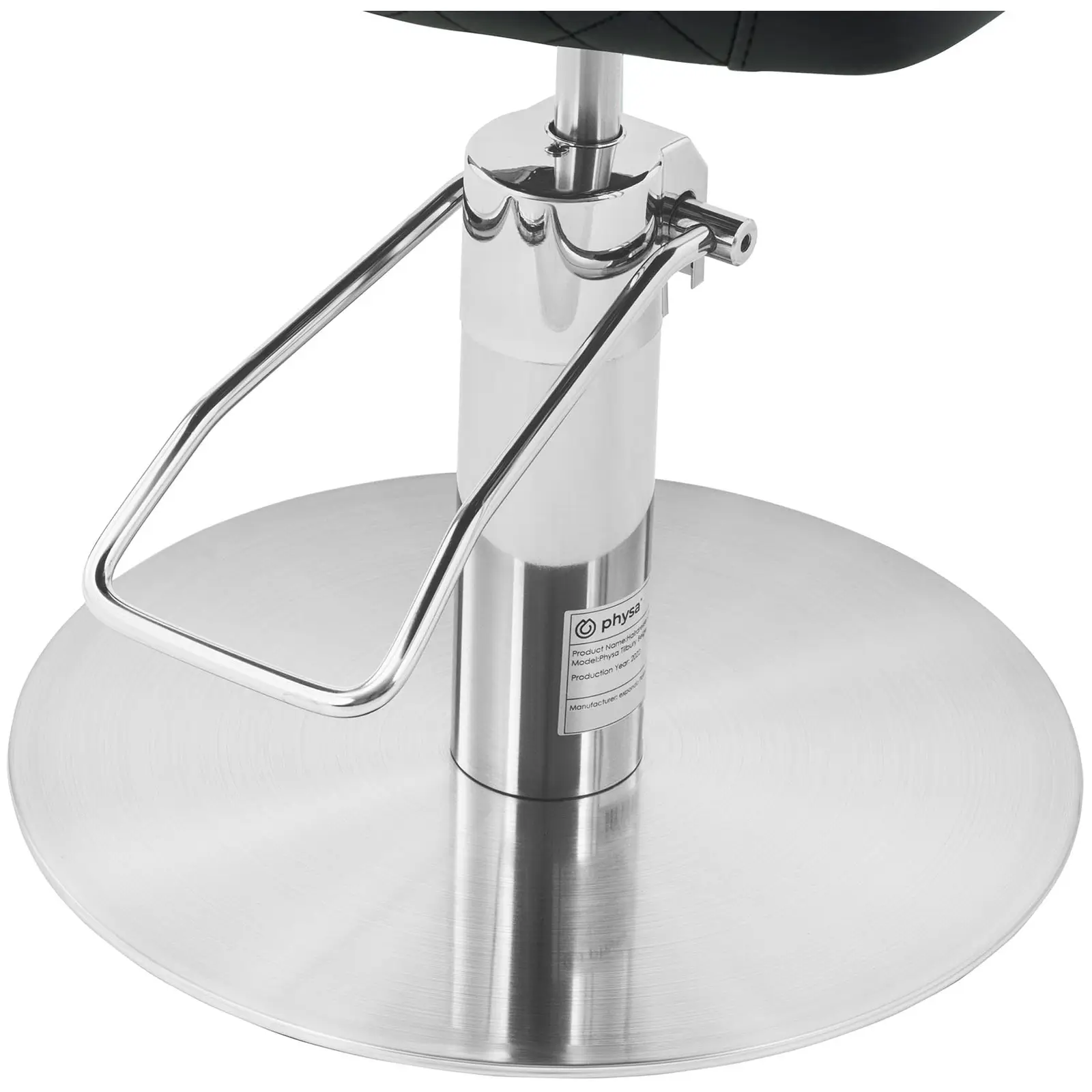 Frisörstol med fotstöd - 870–1020 mm - 200 kg - Svart, Silver