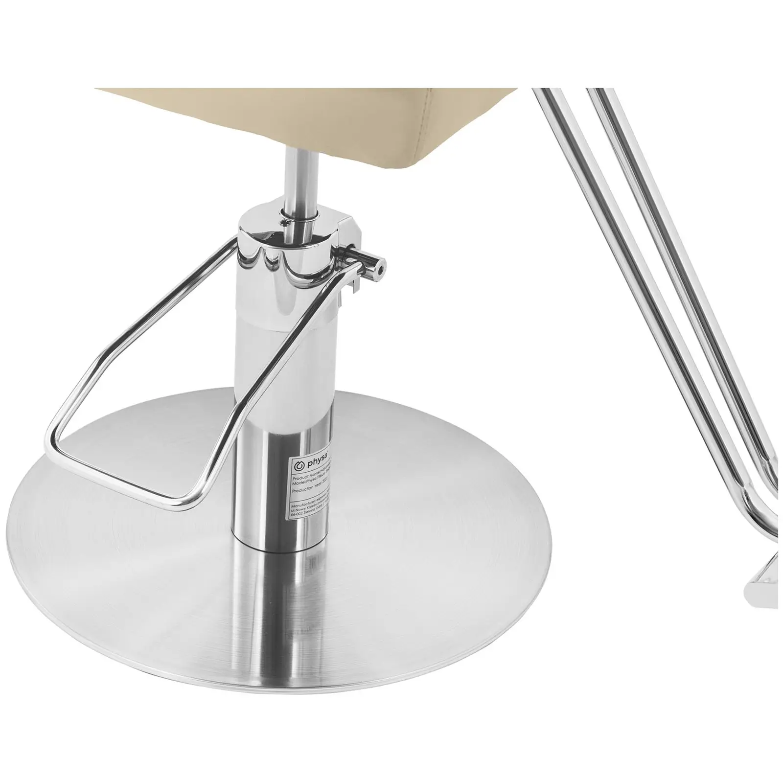 Frisörstol med fotstöd - 880–1030 mm - 200 kg - Beige, Silver