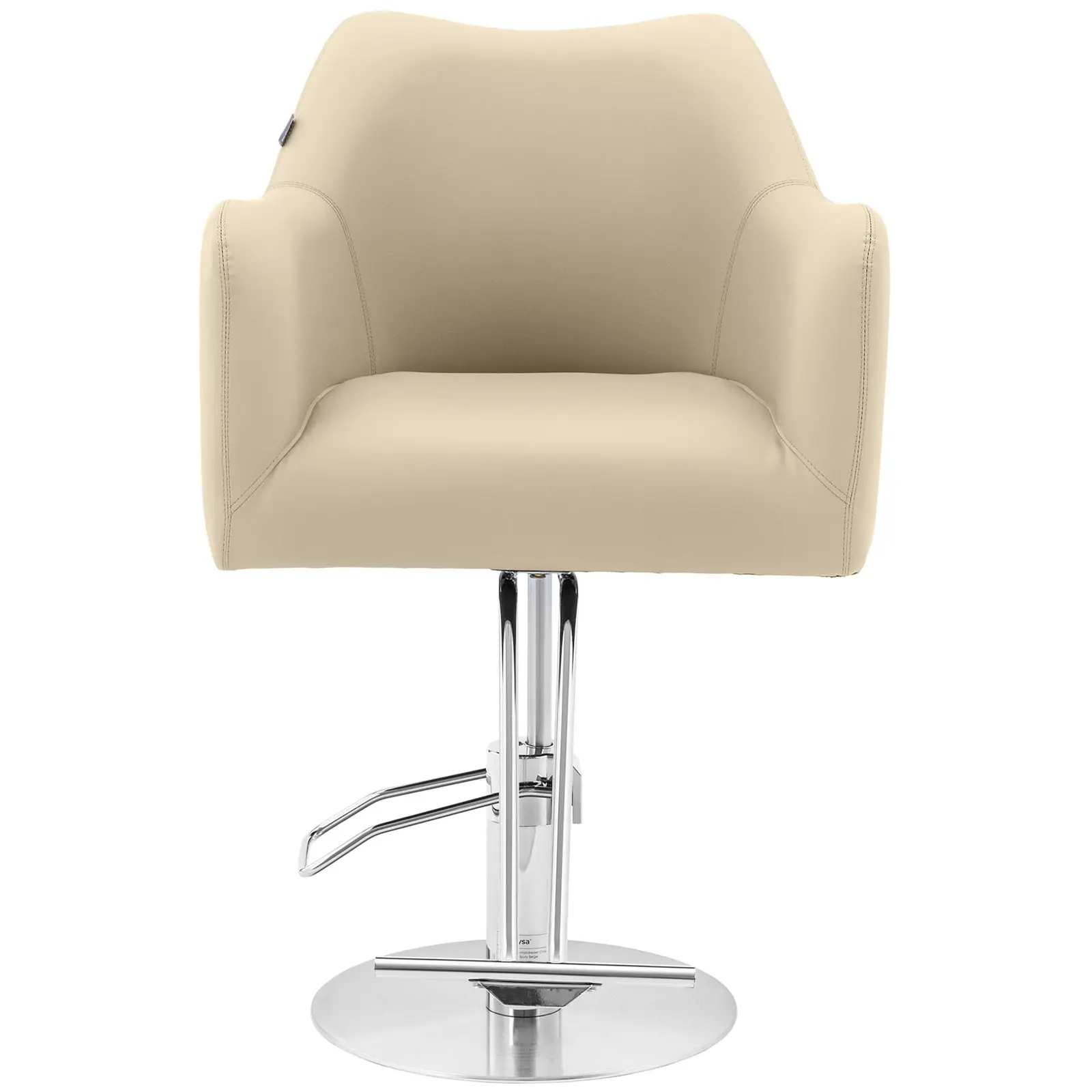 Cadeira de cabeleireiro com apoio para os pés - 880-1030 mm - 200 kg - Bege, Prata