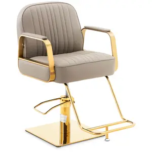 Салонен стол с подложка за крака - 920 - 1070 мм - 200 кг - златист / сив