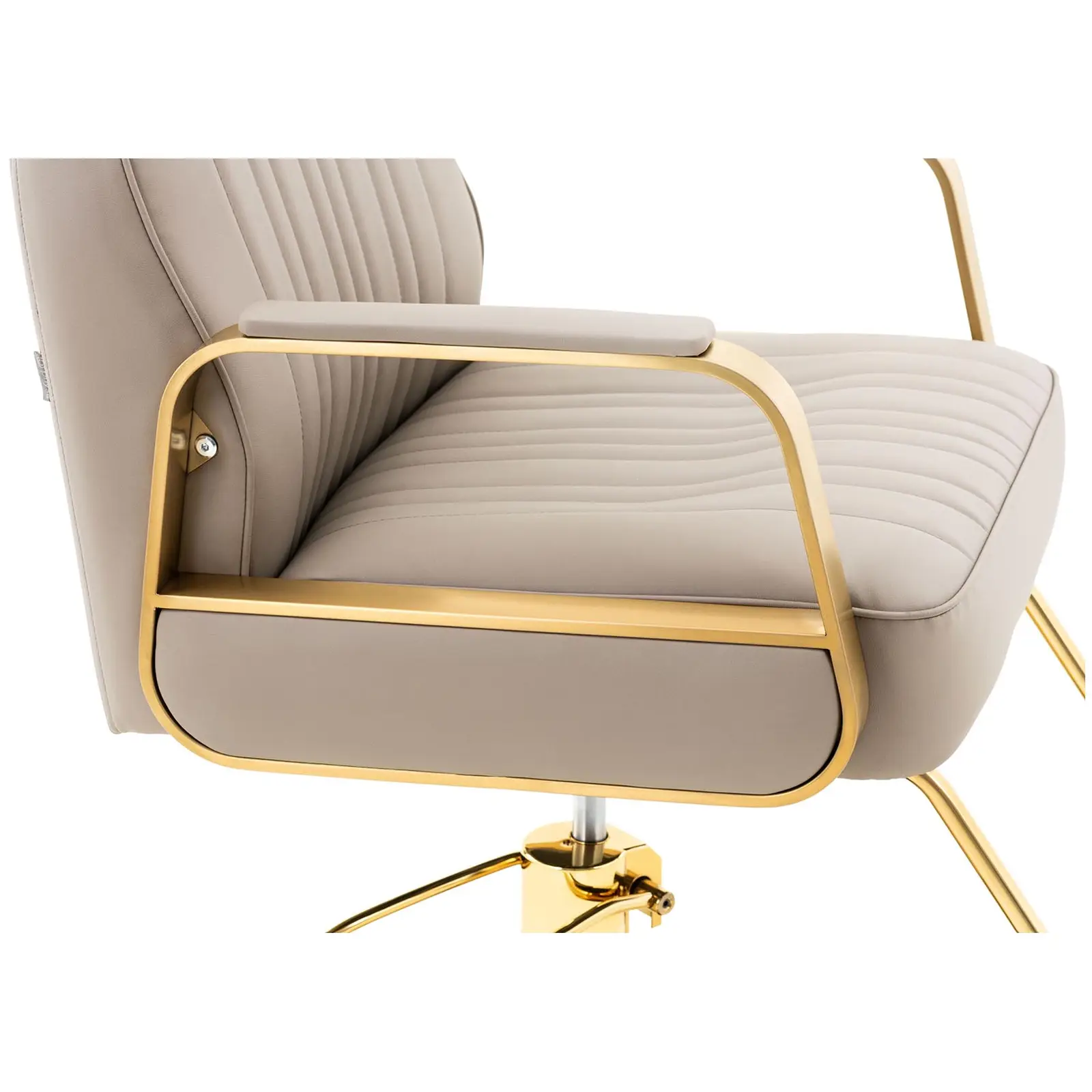 Outlet Fotel fryzjerski z podnóżkiem - 920- 1070 mm - 200 kg - złoty, beżowy