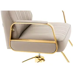 Salonska stolica s osloncem za noge - 920 - 1070 mm - 200 kg - zlatna / siva