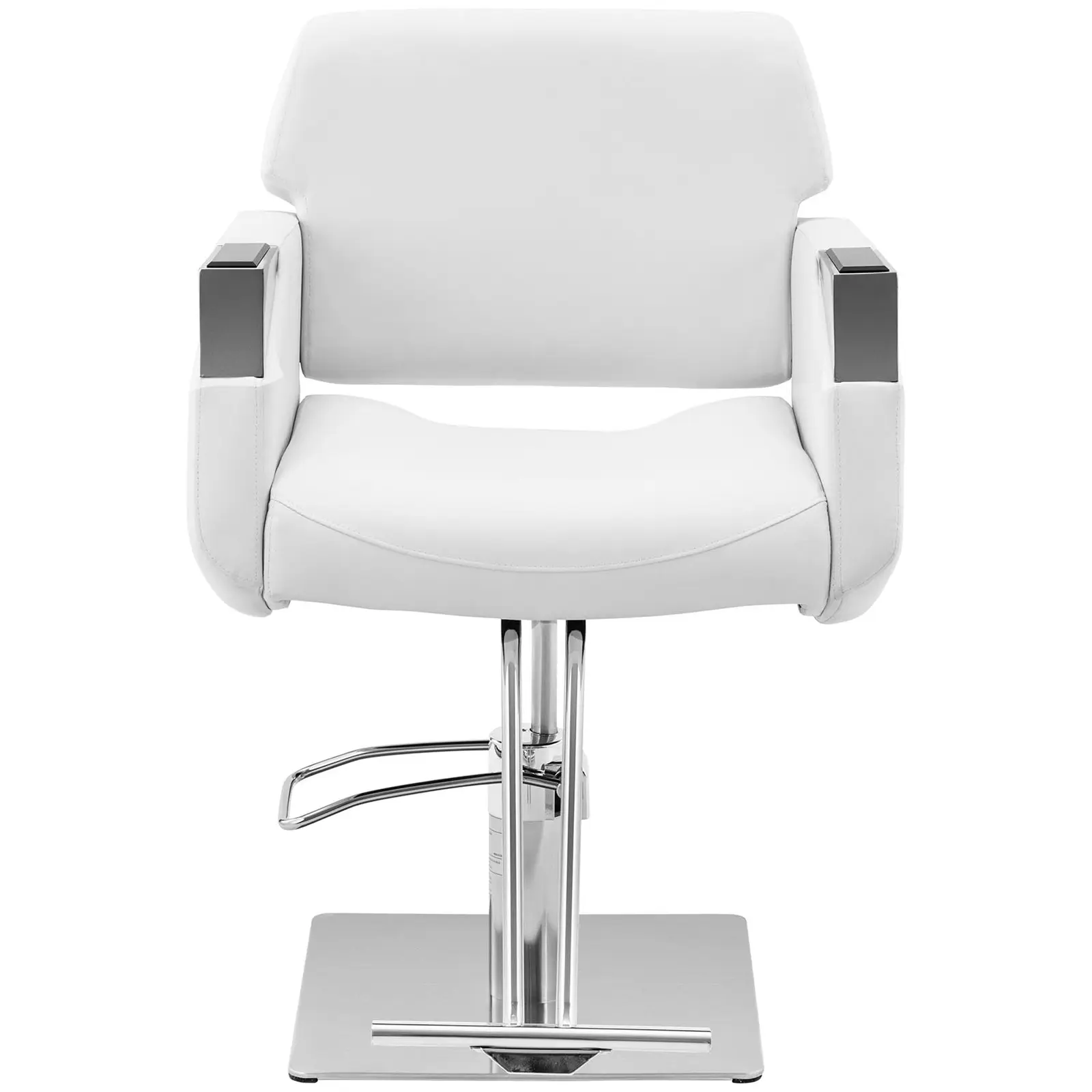 Fotel fryzjerski z podnóżkiem - 880-1030 mm - 200 kg - srebrny, biały