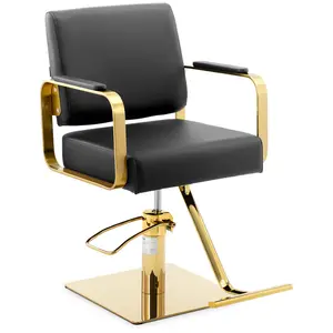 Cadeira de cabeleireiro com apoio para os pés - 900 - 1050 mm - 200 kg - Preto, Dourado