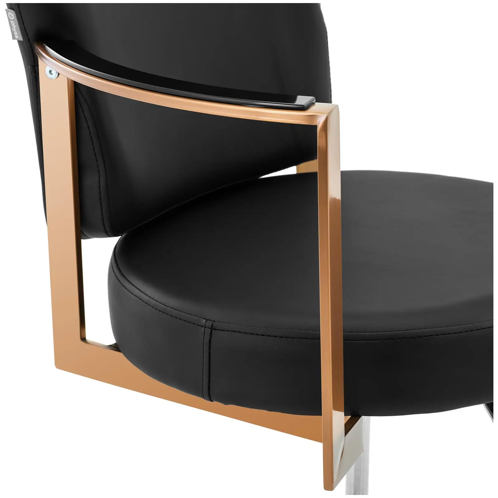 Cadeira de cabeleireiro com apoio para os pés - 900 - 1050 mm - 200 kg - Rosa dourado, Preto