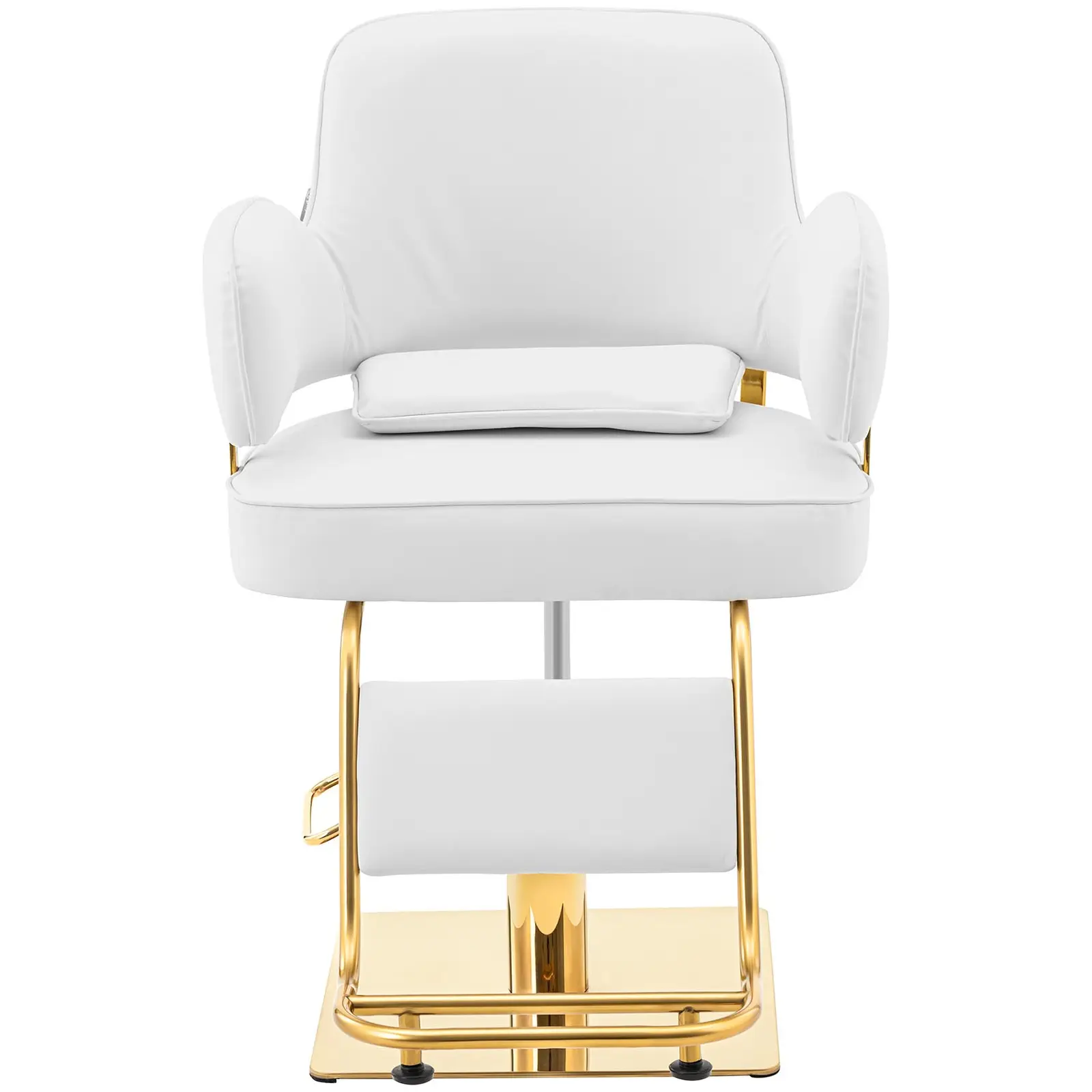 Sillón de peluquería con reposapiés - 890 - 1020 mm - 200 kg - Dorado, Blanco