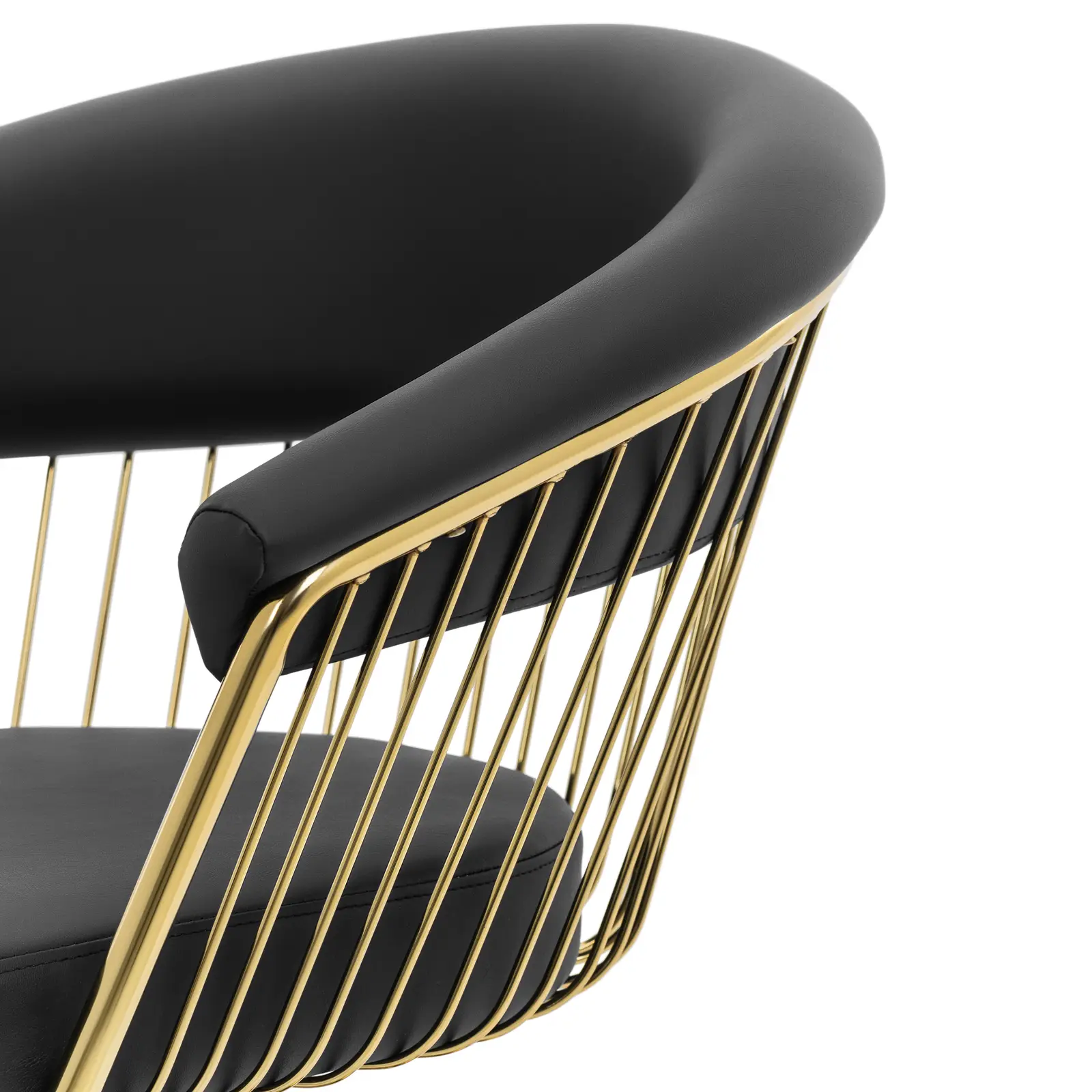 Cadeira de cabeleireiro com apoio para os pés - 820-950 mm - 200 kg - Preto, Dourado