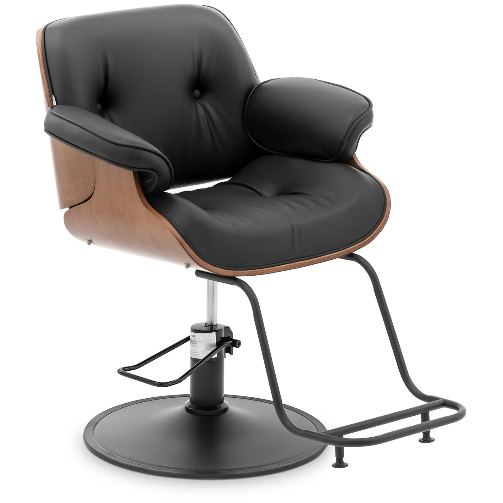 Fauteuil de coiffeur avec repose-pieds - 470 - 570 mm - 200 kg - Noir