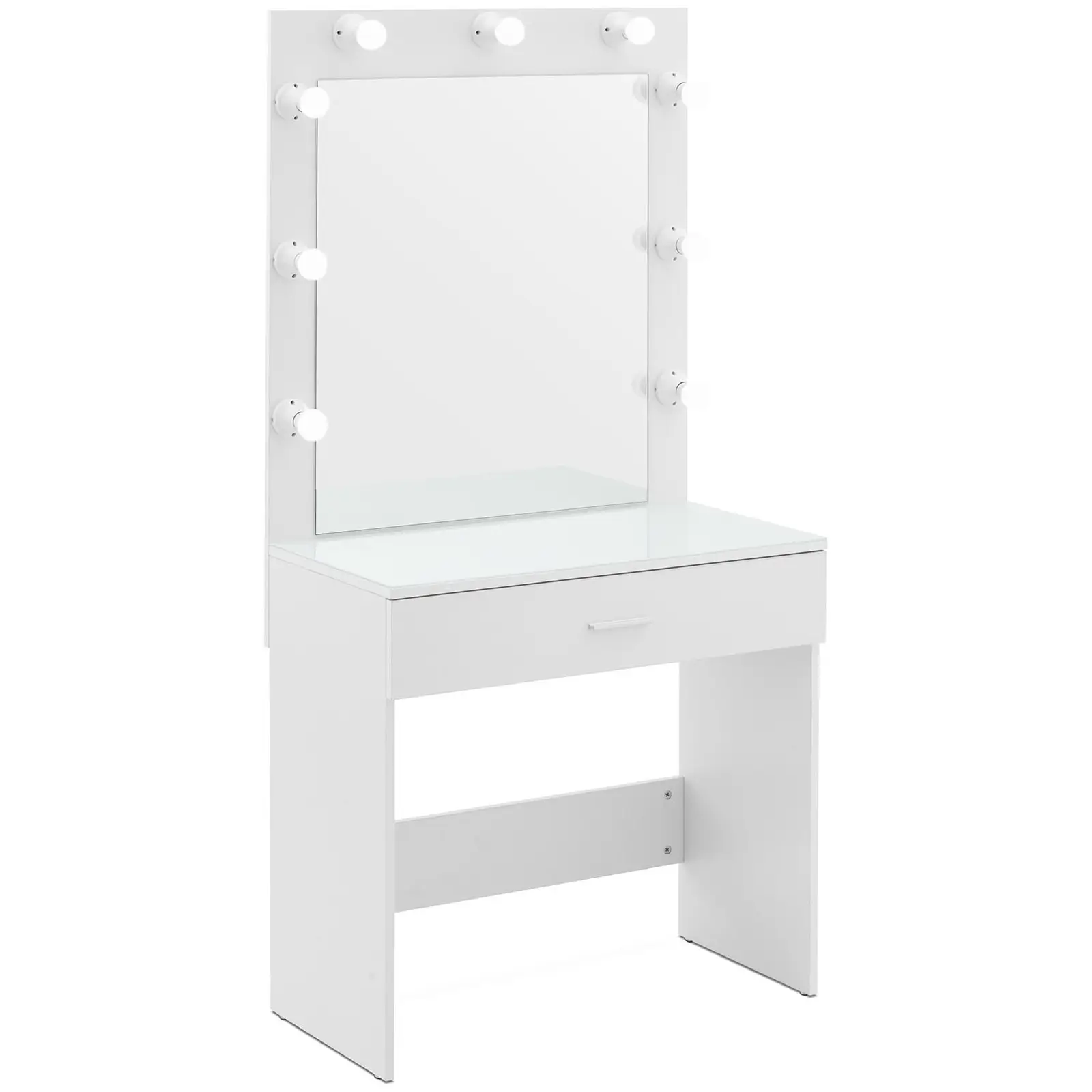 Levně Toaletní stolek se zrcadlem a světlem 80 x 40 x 160 cm bílý - Zrcadla physa