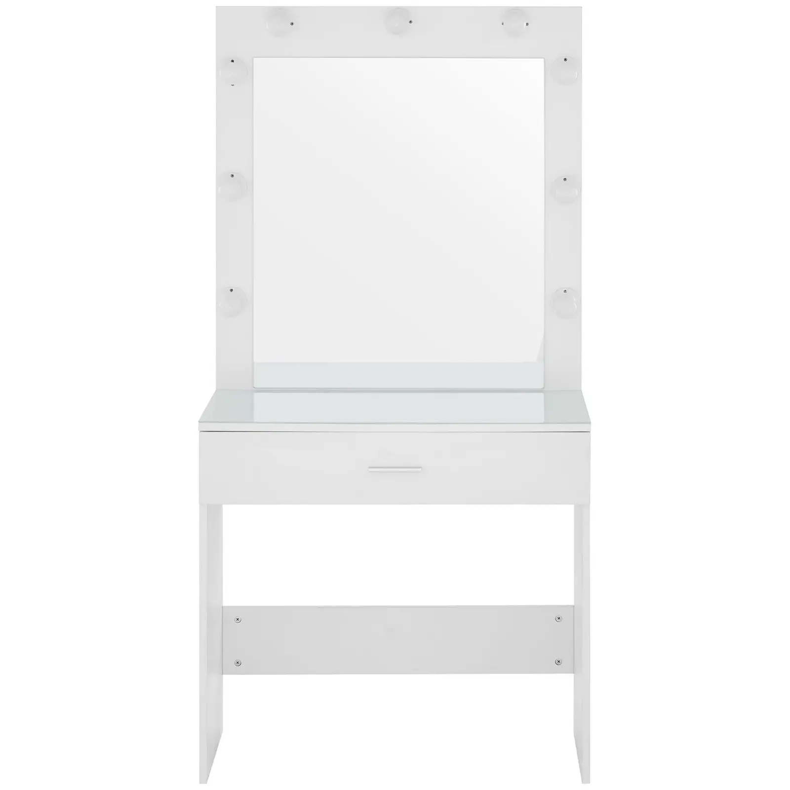 Sminkebord med speil og lys - 80 x 40 x 161 cm - hvit