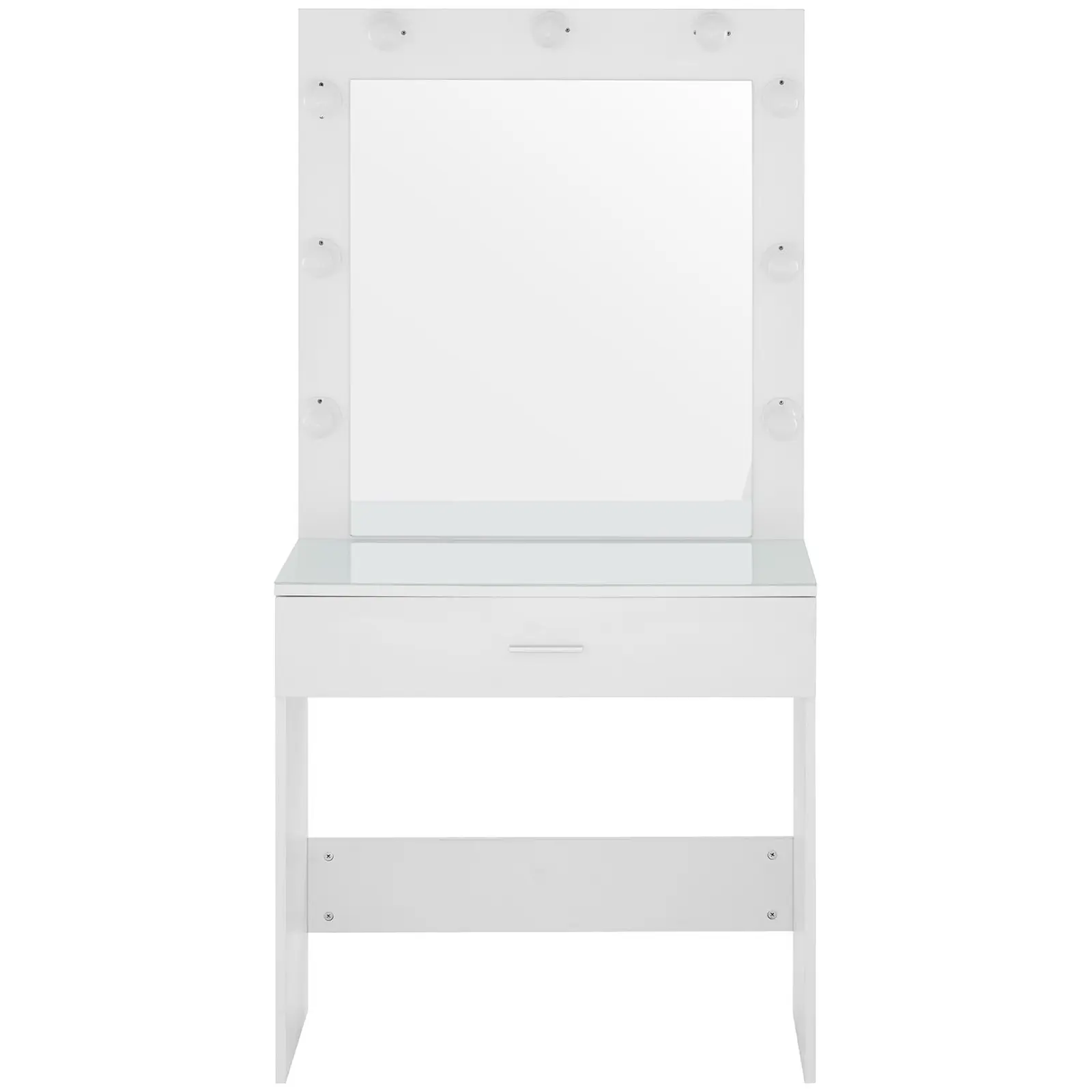 Table de maquillage avec miroir et lumière - 80 x 40 x 160 cm - Blanc - 4