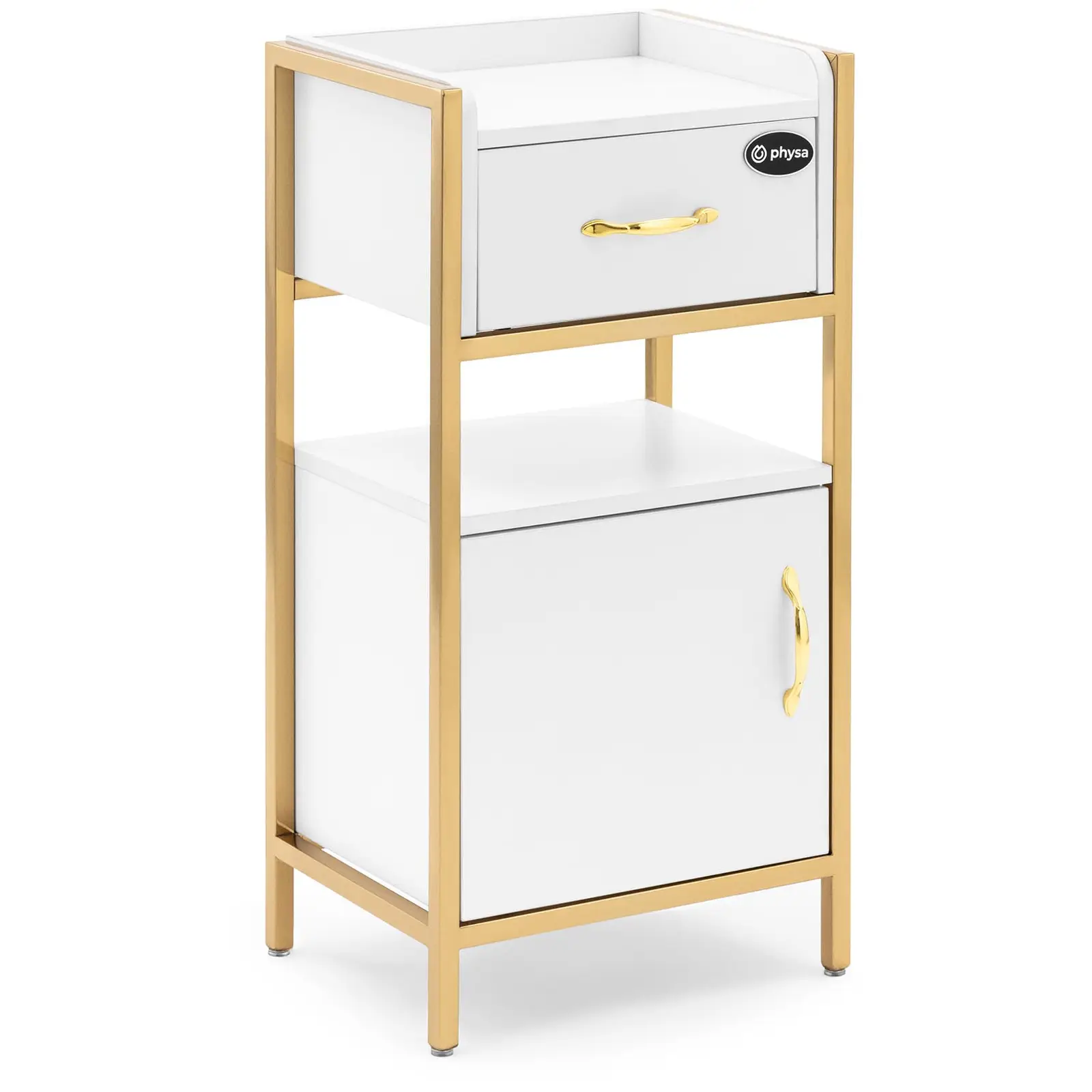 Beauty Cabinet - 40 x 30 x 80 cm - 1 drawer - 1 compartment - gold / white