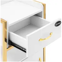 Beauty Cabinet - 40 x 30 x 80 cm - 1 drawer - 1 compartment - gold / white