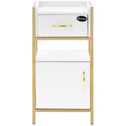 Beauty Cabinet - 40 x 30 x 80 cm - 1 drawer - 1 compartment - gold / white